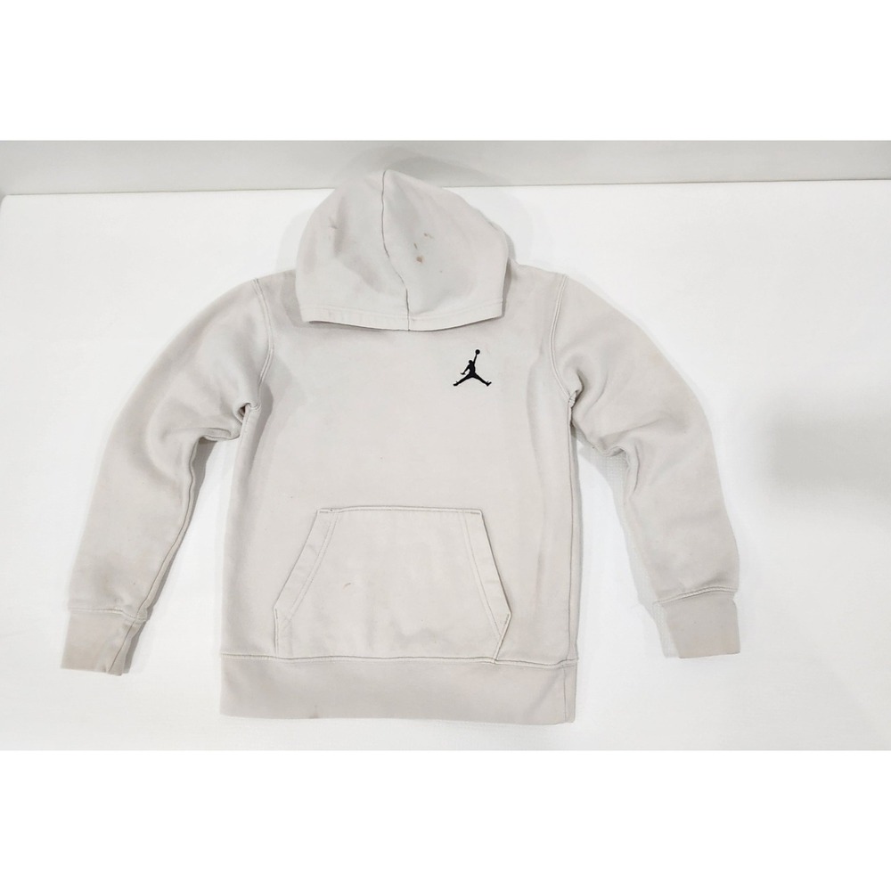 Air Jordan Girls M 10/12  White Hoodie Sweatshirt Pockets Fair‎ Condition